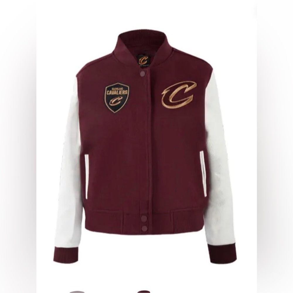 Pro Standard‎ Cleveland Cavaliers Varsity Jacket S Wine White NBA Wool Excellent